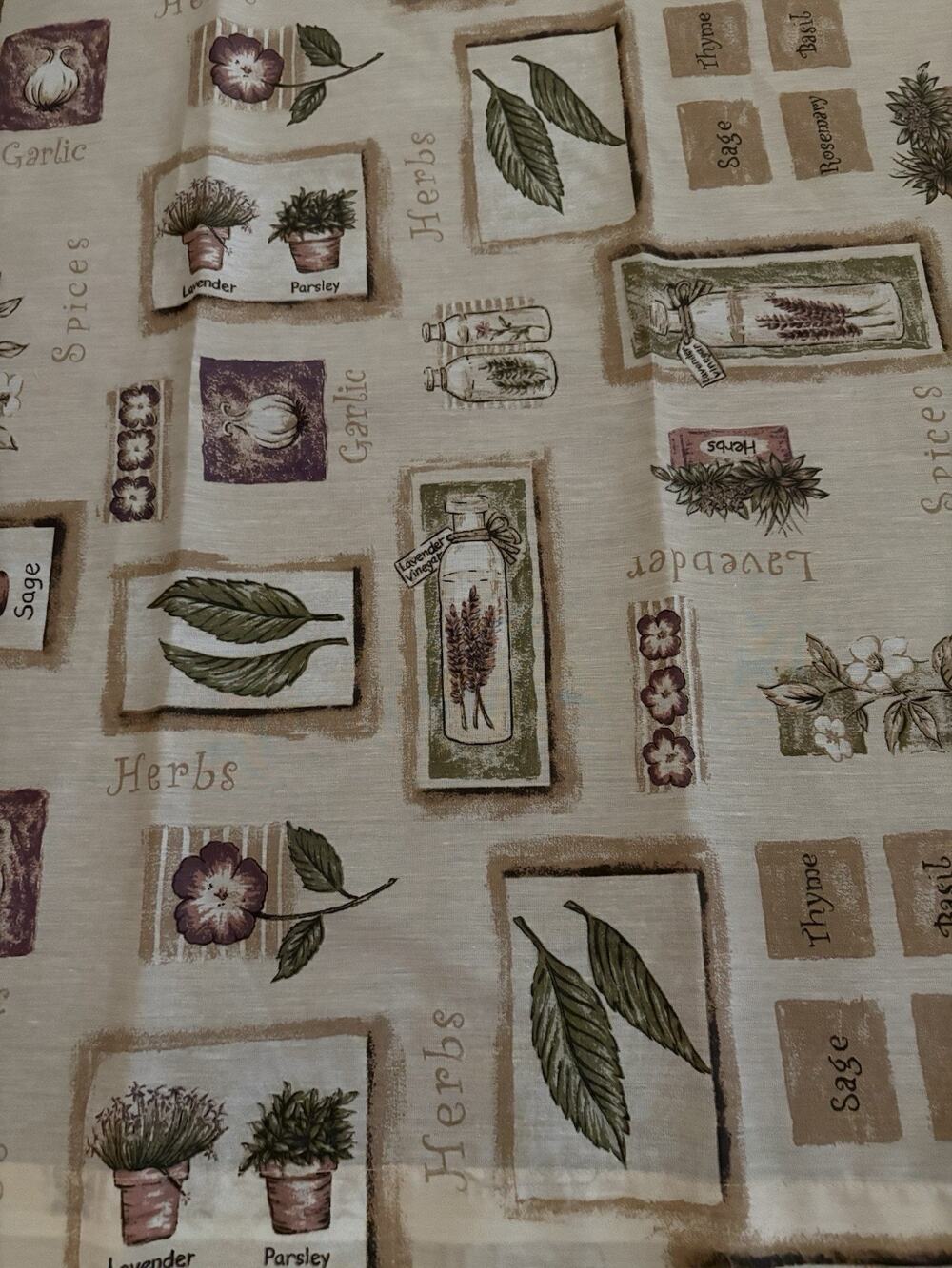 Kitchen Curtain Panels Set Herbs Spices Garden Plants 29x36”Each Panel